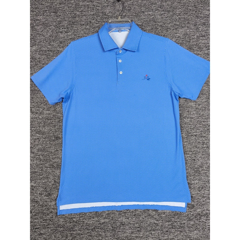 Draddy Polo Shirt Mens Medium Blue Draddy Sport Golf Performance Stretch